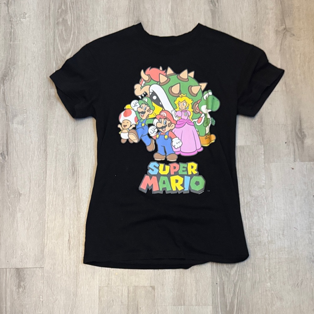 Super Mario Black Kids T-Shirt